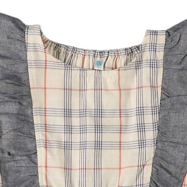 Checkered Frill Sleeveless One Piece