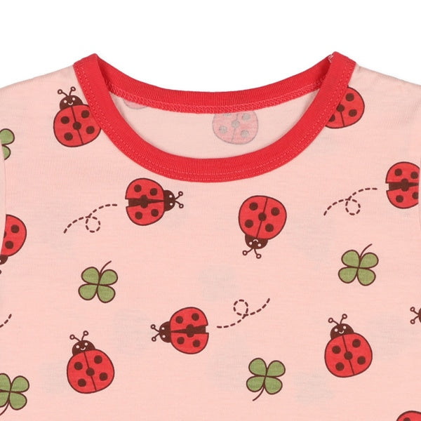 Ladybug Short Sleeve T-shirt and High Waist Pants Set