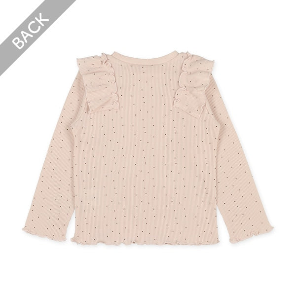 Shoulder Ruffle Waffle T-Shirt (Winter, Spring, Autumn)