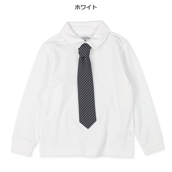 Long Sleeve Polo Shirt with Tie (Winter, Spring, Autumn)