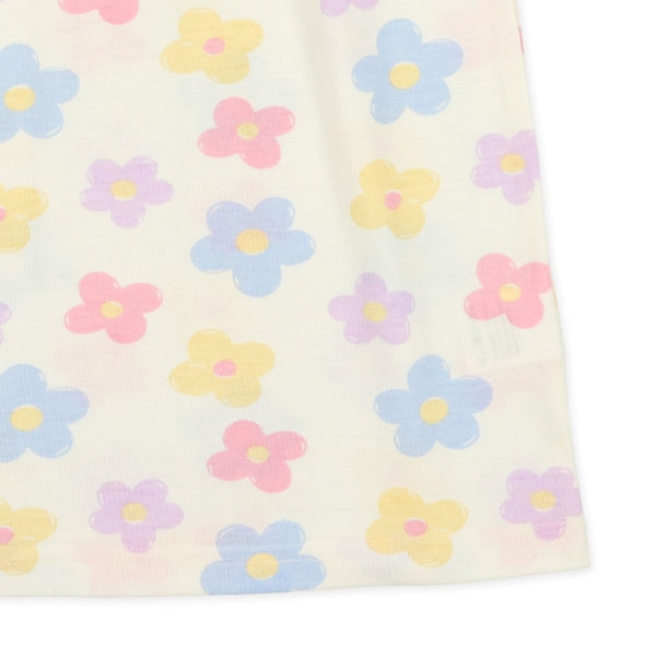 Colorful Floral Short Sleeve T-shirt and Pants Set