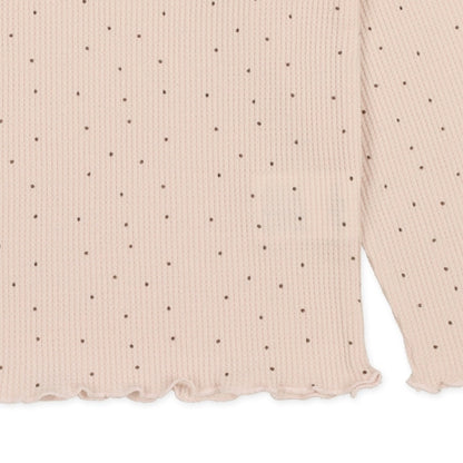 Shoulder Ruffle Waffle T-Shirt  (Winter, Spring, Autumn)