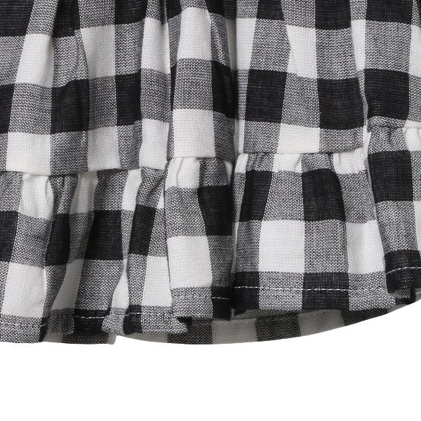 Checkered Sleeveless Blouse and Shorts Set