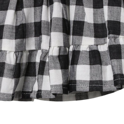 Checkered Sleeveless Blouse and Shorts Set