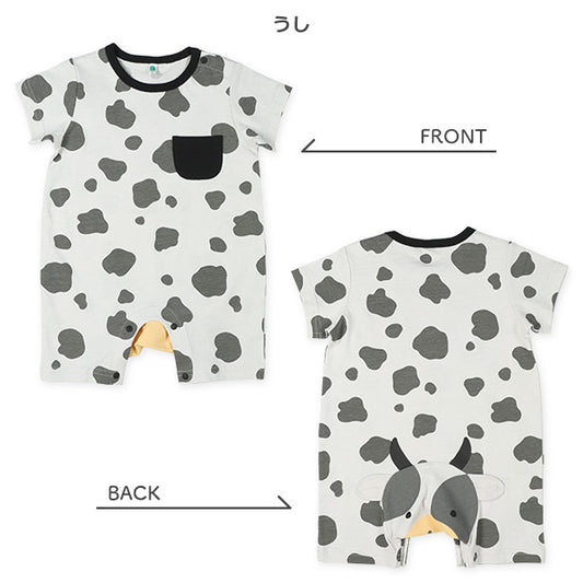 Cattle and Giraffe Short Sleeve Romper