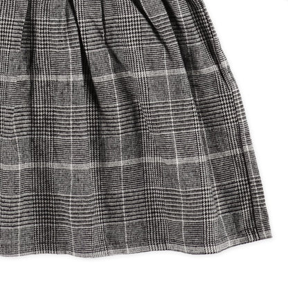 Plain T-Shirt with Checked Skirt (Winter, Spring, Autumn)
