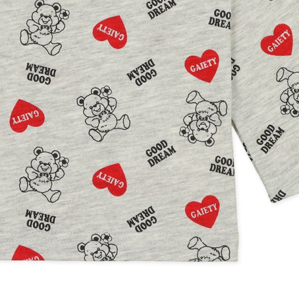 Heart and Bear Print T-Shirt (Winter, Spring, Autumn)
