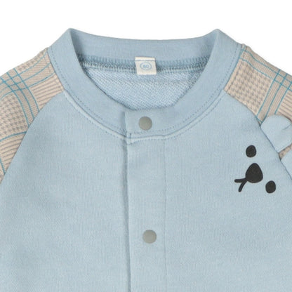 Plaid Sleeve Baby Romper (Spring)