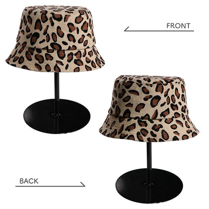 Leopard Print Bucket Hat (Winter, Spring, Autumn)