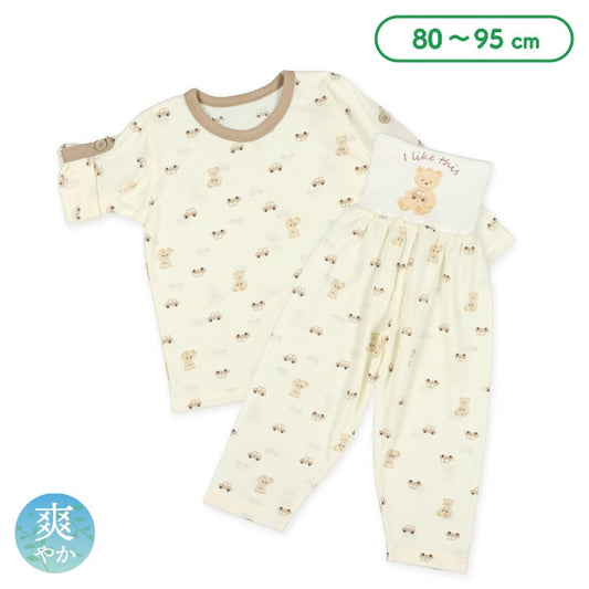 Bear Roll Up T-shirt and High Waist Pants Set