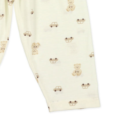 Bear Roll Up T-shirt and High Waist Pants Set