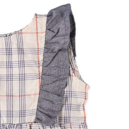 Checkered Frill Sleeveless One Piece