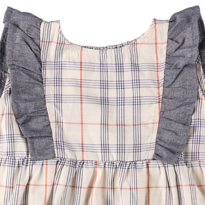 Checkered Frill Sleeveless One Piece