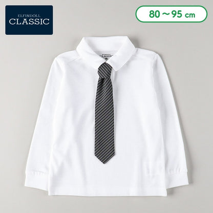 Long Sleeve Polo Shirt with Tie (Winter, Spring, Autumn)