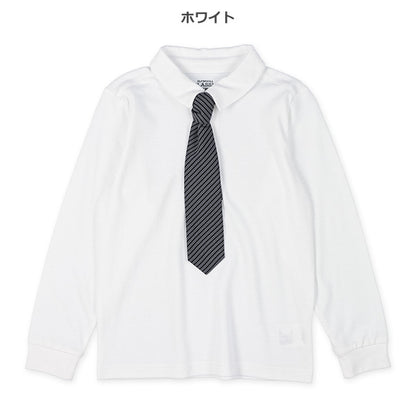 Long Sleeve Polo Shirt with Tie (Winter, Spring, Autumn)