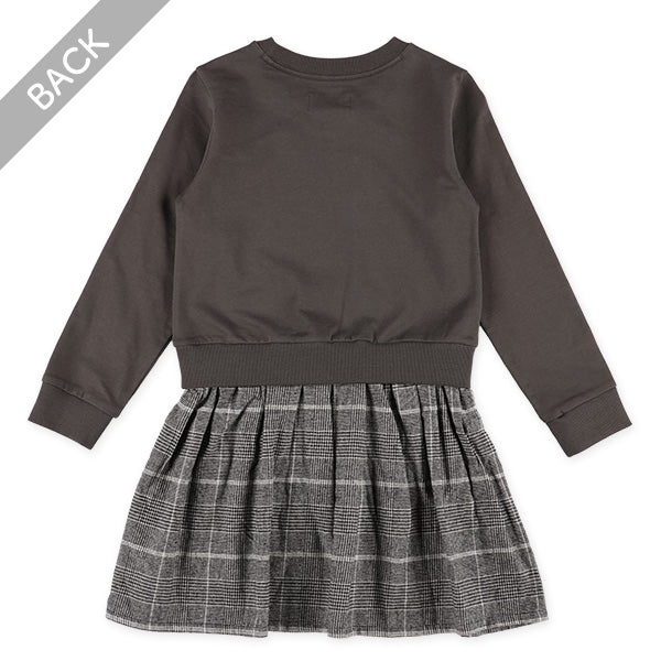 Plain T-Shirt with Checked Skirt (Winter, Spring, Autumn)