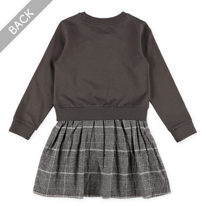 Plain T-Shirt with Checked Skirt (Winter, Spring, Autumn)
