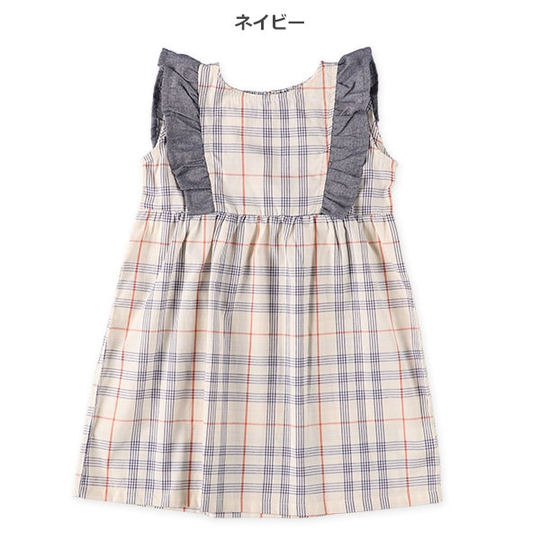Checkered Frill Sleeveless One Piece
