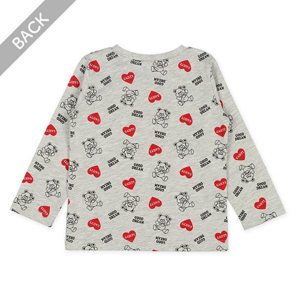 Heart and Bear Print T-Shirt (Winter, Spring, Autumn)