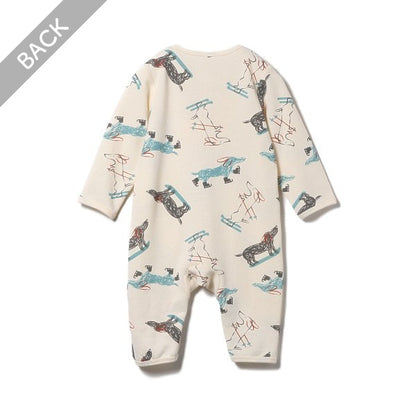 Skiing Animal Print Baby Romper