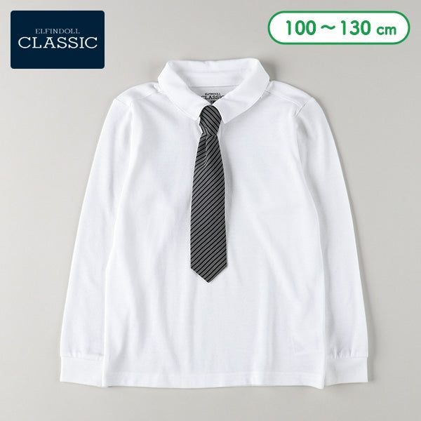 Long Sleeve Polo Shirt with Tie (Winter, Spring, Autumn)