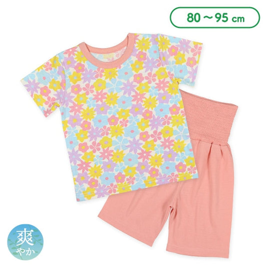Floral Short Sleeve T-shirt and High Waist Pants Set