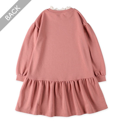 Ruffle Neck Dress with Panelled Skirt (Winter, Spring, Autumn)