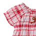 Checkered Short Sleeve Blouse and Shorts Set