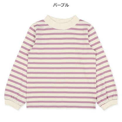 Striped Mock Neck T-shirt (Winter, Spring, Autumn)