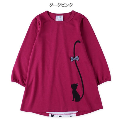 Long-Tail Cat Print T-Shirt (Winter, Spring, Autumn)
