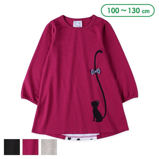 Long-Tail Cat Print T-Shirt (Winter, Spring, Autumn)