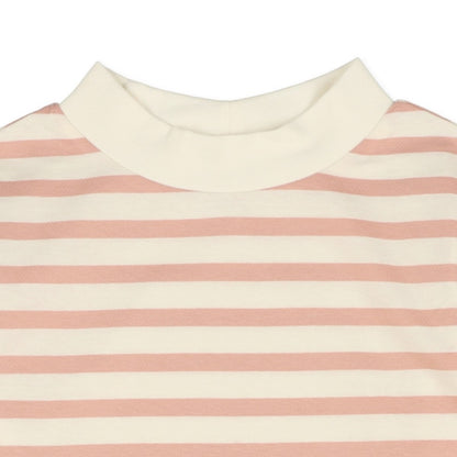 Striped Mock Neck T-shirt (Winter, Spring, Autumn)