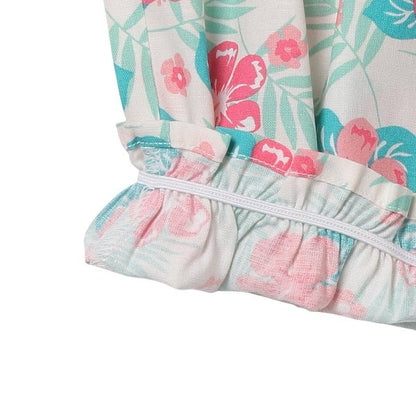 Floral Sleeveless Blouse and Shorts Set