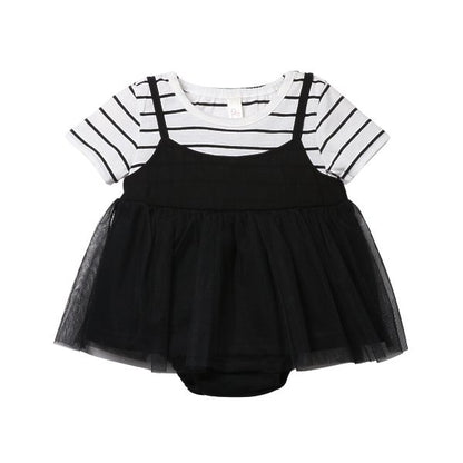 Stripe Short Sleeve T-shirt and Shorts Set
