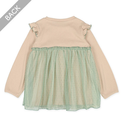 Layered-look Tulle T-shirt (Winter, Spring, Autumn)