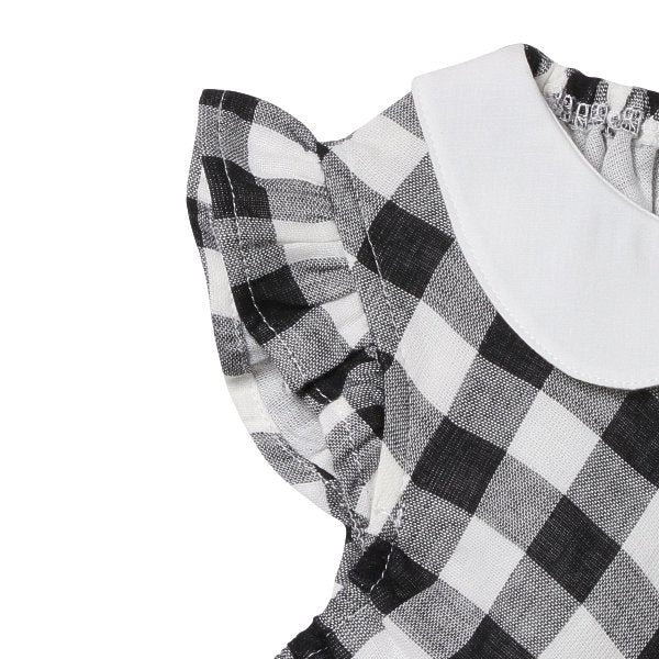 Checkered Sleeveless Blouse and Shorts Set