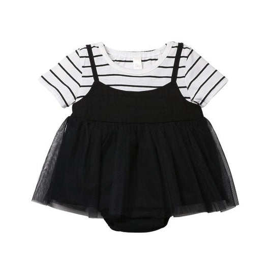 Stripe Short Sleeve T-shirt and Shorts Set