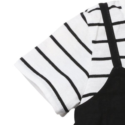 Stripe Short Sleeve T-shirt and Shorts Set