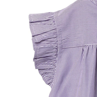 Stripe Frill Short Sleeve Shirt