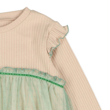 Layered-look Tulle T-shirt (Winter, Spring, Autumn)