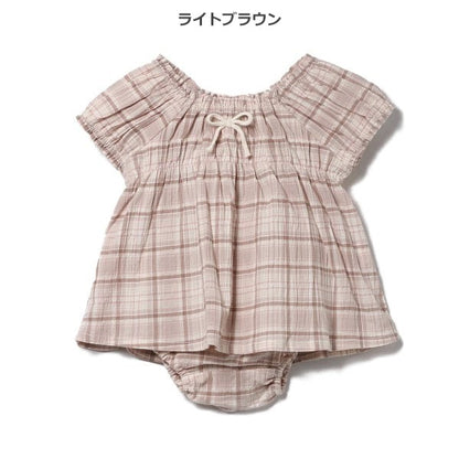 Checkered Short Sleeve Blouse and Shorts Set