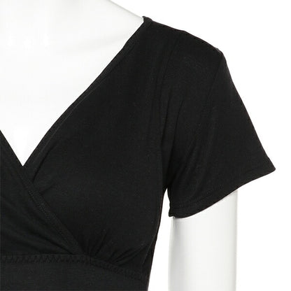 Cross-Front French Sleeve Dress