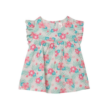 Floral Sleeveless Blouse and Shorts Set