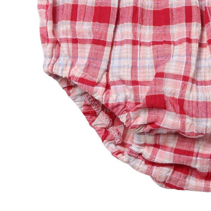 Checkered Short Sleeve Blouse and Shorts Set