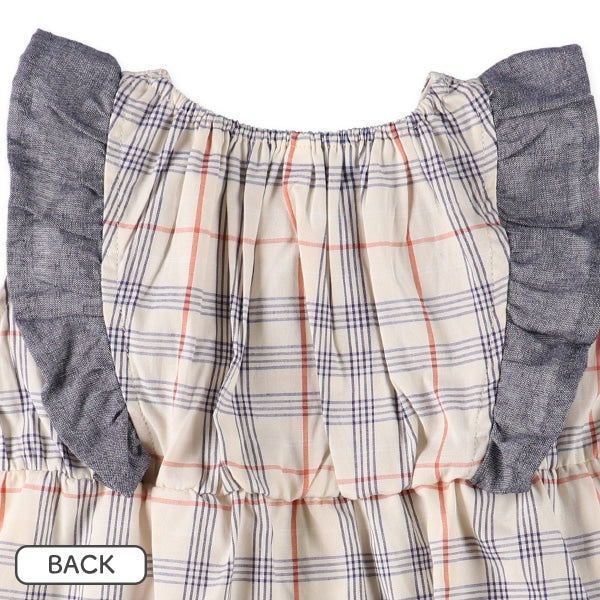 Checkered Frill Sleeveless One Piece