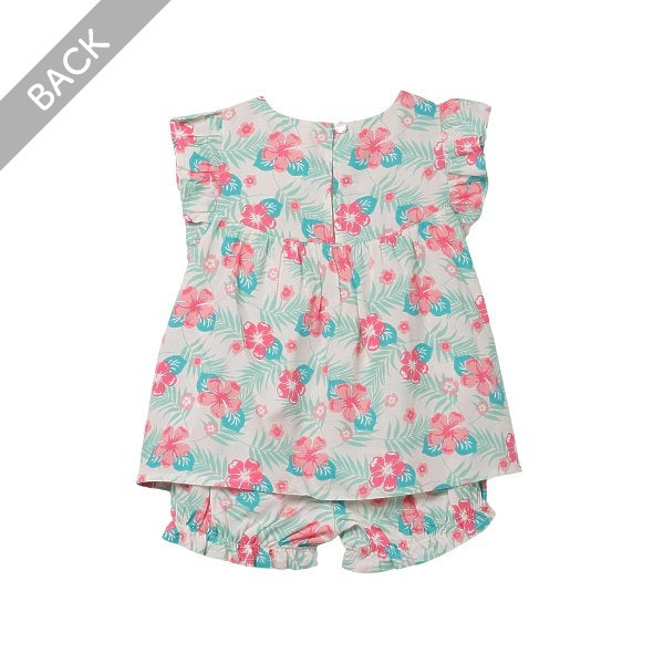 Floral Sleeveless Blouse and Shorts Set