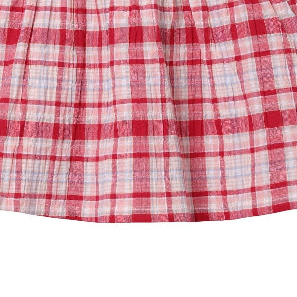 Checkered Short Sleeve Blouse and Shorts Set