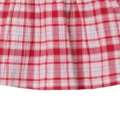 Checkered Short Sleeve Blouse and Shorts Set