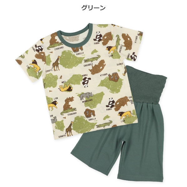 Animal Short Sleeve T-shirt and High Waist Pants Set