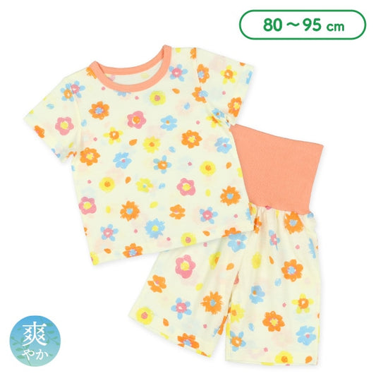 Floral Short Sleeve T-shirt and High Waist Pants Set